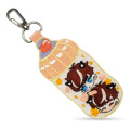 twill fabric embroidered Material Key chain cute anime embroidery key chain